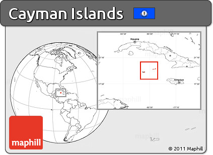 Blank Location Map of Cayman Islands