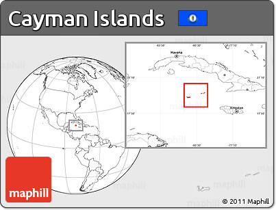 Blank Location Map of Cayman Islands