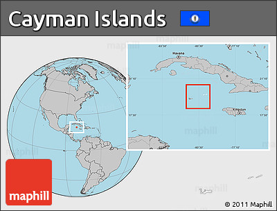 Blank Location Map of Cayman Islands, gray outside