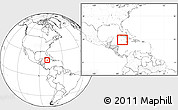 Blank Location Map of Cayman Islands, highlighted continent, within the entire continent
