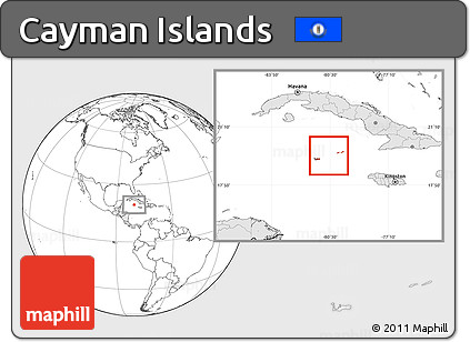 Blank Location Map of Cayman Islands, highlighted continent