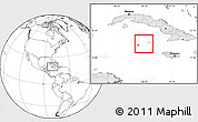 Blank Location Map of Cayman Islands, highlighted continent