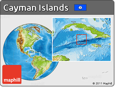 Blank Location Map of Cayman Islands, physical outside