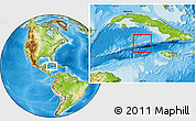 Blank Location Map of Cayman Islands, physical outside