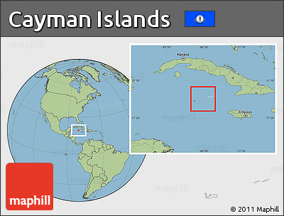 Blank Location Map of Cayman Islands, savanna style outside