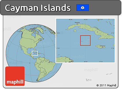 Blank Location Map of Cayman Islands, savanna style outside