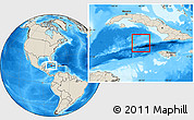 Blank Location Map of Cayman Islands, shaded relief outside
