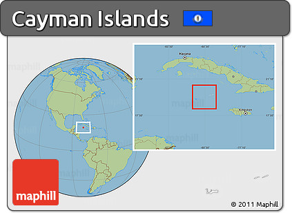 Gray Location Map of Cayman Islands, savanna style outside