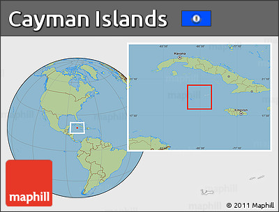 Gray Location Map of Cayman Islands, savanna style outside