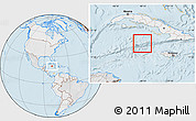 Political Location Map of Cayman Islands, lighten, desaturated, land only