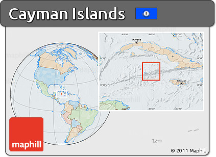 Political Location Map of Cayman Islands, lighten