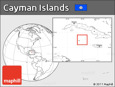Savanna Style Location Map of Cayman Islands, blank outside