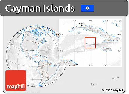 Shaded Relief Location Map of Cayman Islands, lighten, desaturated