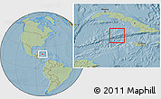 Shaded Relief Location Map of Cayman Islands, savanna style outside, hill shading