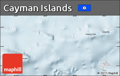 Classic Style Map of Cayman Islands, single color outside
