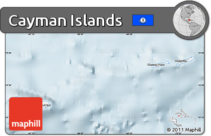 Classic Style Map of Cayman Islands, single color outside