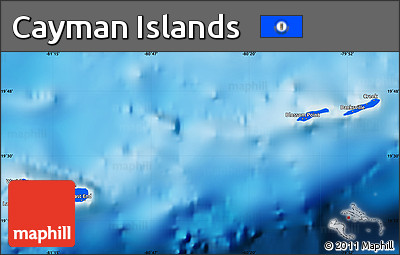 Flag Map of Cayman Islands, physical outside, flag rotated