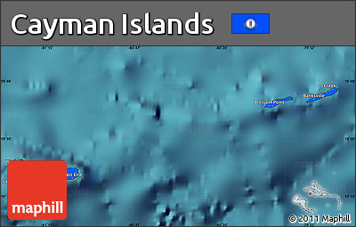 Flag Map of Cayman Islands, satellite outside, flag rotated