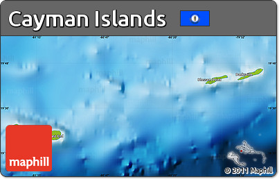 Physical Map of Cayman Islands, single color outside