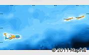 Political Map of Cayman Islands, single color outside, bathymetry sea
