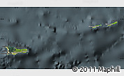 Satellite Map of Cayman Islands, darken, semi-desaturated