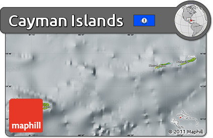 Satellite Map of Cayman Islands, lighten, semi-desaturated