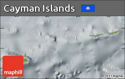 Satellite Map of Cayman Islands, lighten, semi-desaturated