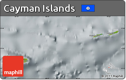 Satellite Map of Cayman Islands, lighten, semi-desaturated