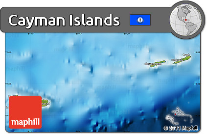 Satellite Map of Cayman Islands, physical outside