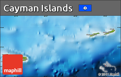 Satellite Map of Cayman Islands, physical outside