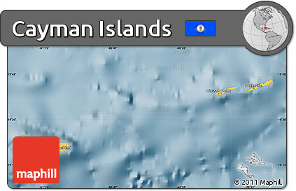 Savanna Style Map of Cayman Islands, single color outside