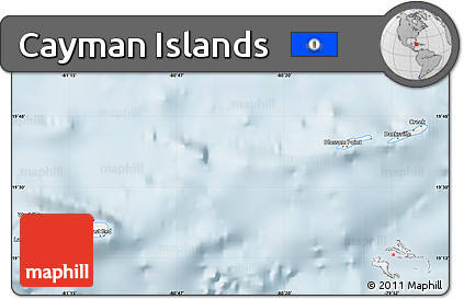 Silver Style Map of Cayman Islands