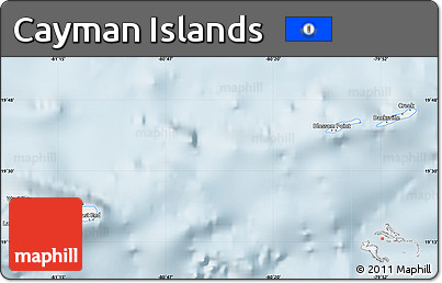 Silver Style Map of Cayman Islands