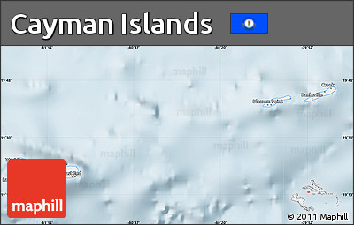 Silver Style Map of Cayman Islands
