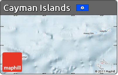 Silver Style Map of Cayman Islands, single color outside