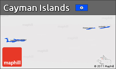 Flag Panoramic Map of Cayman Islands