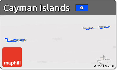 Flag Panoramic Map of Cayman Islands