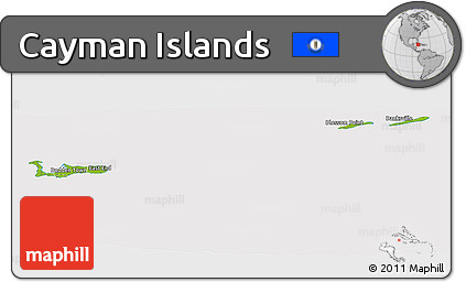 Physical Panoramic Map of Cayman Islands, cropped outside