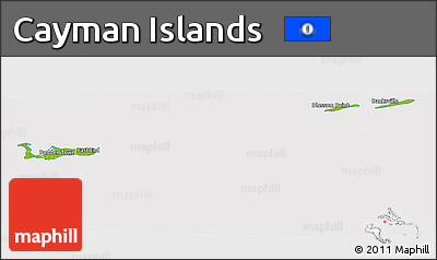 Physical Panoramic Map of Cayman Islands, cropped outside