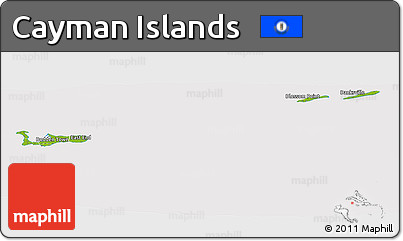 Physical Panoramic Map of Cayman Islands, cropped outside