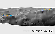 Political Panoramic Map of Cayman Islands, darken, desaturated