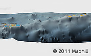Political Panoramic Map of Cayman Islands, darken, semi-desaturated