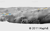 Political Panoramic Map of Cayman Islands, desaturated