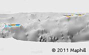 Political Panoramic Map of Cayman Islands, lighten, desaturated