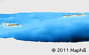Political Panoramic Map of Cayman Islands, lighten, land only