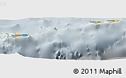 Political Panoramic Map of Cayman Islands, lighten, semi-desaturated