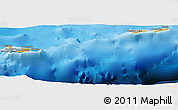 Political Panoramic Map of Cayman Islands, political shades outside