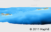 Political Panoramic Map of Cayman Islands, semi-desaturated, land only