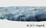 Political Panoramic Map of Cayman Islands, semi-desaturated