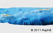 Political Panoramic Map of Cayman Islands, single color outside